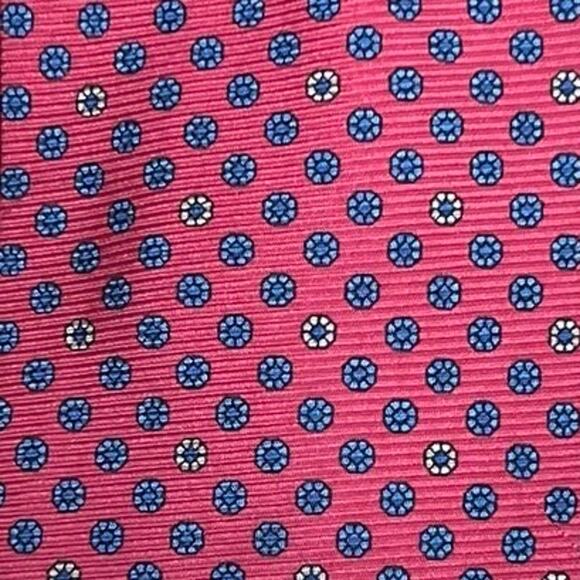 Black Brown 1826 All Silk Red Tie Micro Floral Print - Picture 3 of 6